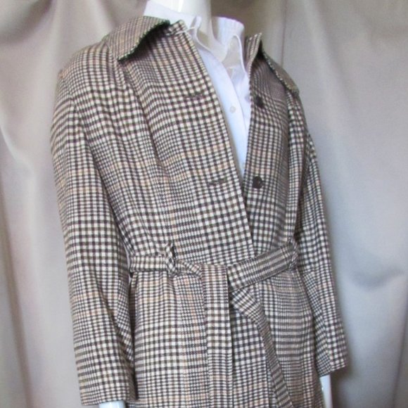 SALE Classic Vintage Pendleton Tie Belt Jacket & Slim Slacks in Brown Plaid